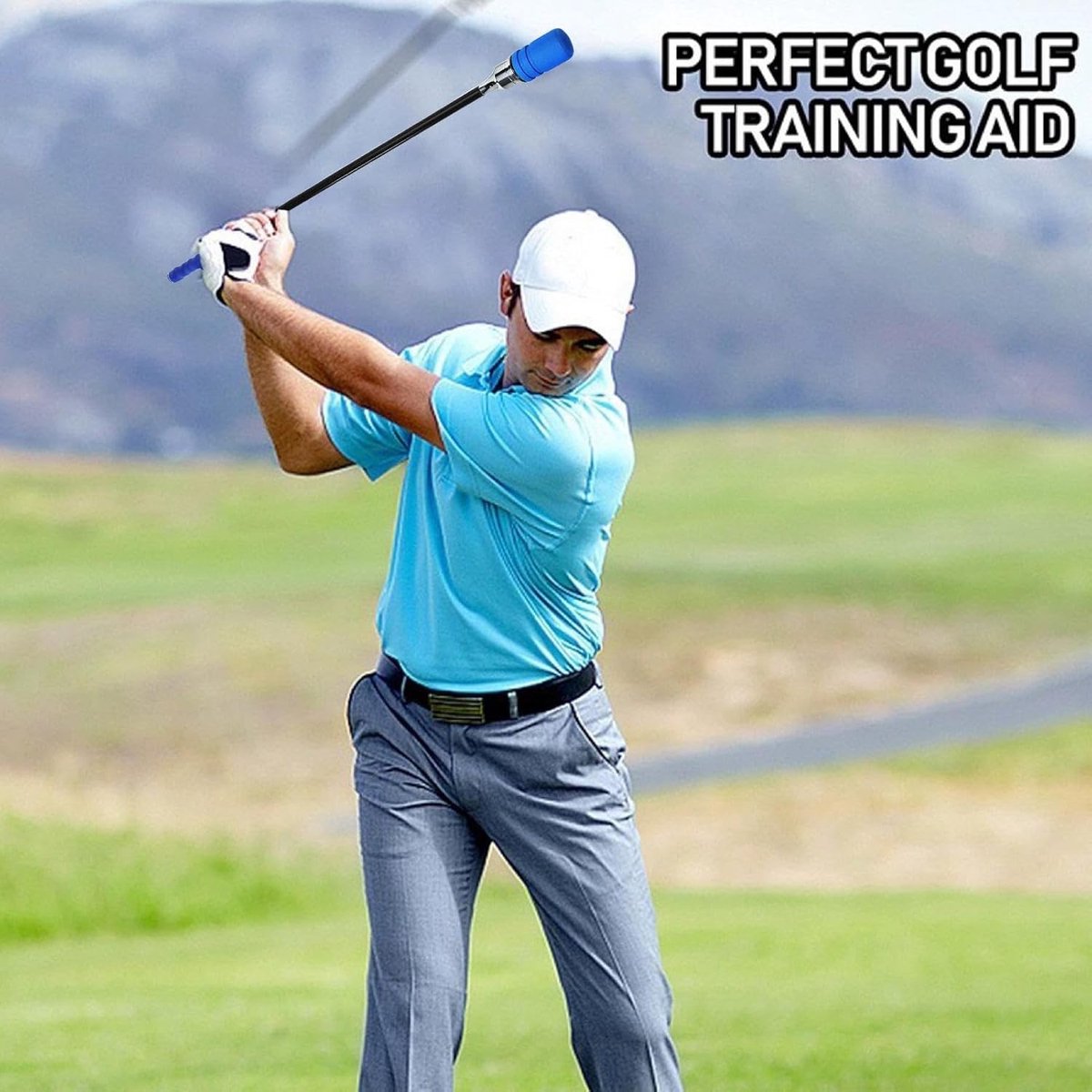 Golf Swing Trainer - Oefenstaaf Golf - Swing Verbeteren - Geluidsfeedback Correctie - 81 cm Pakket - Blauw
