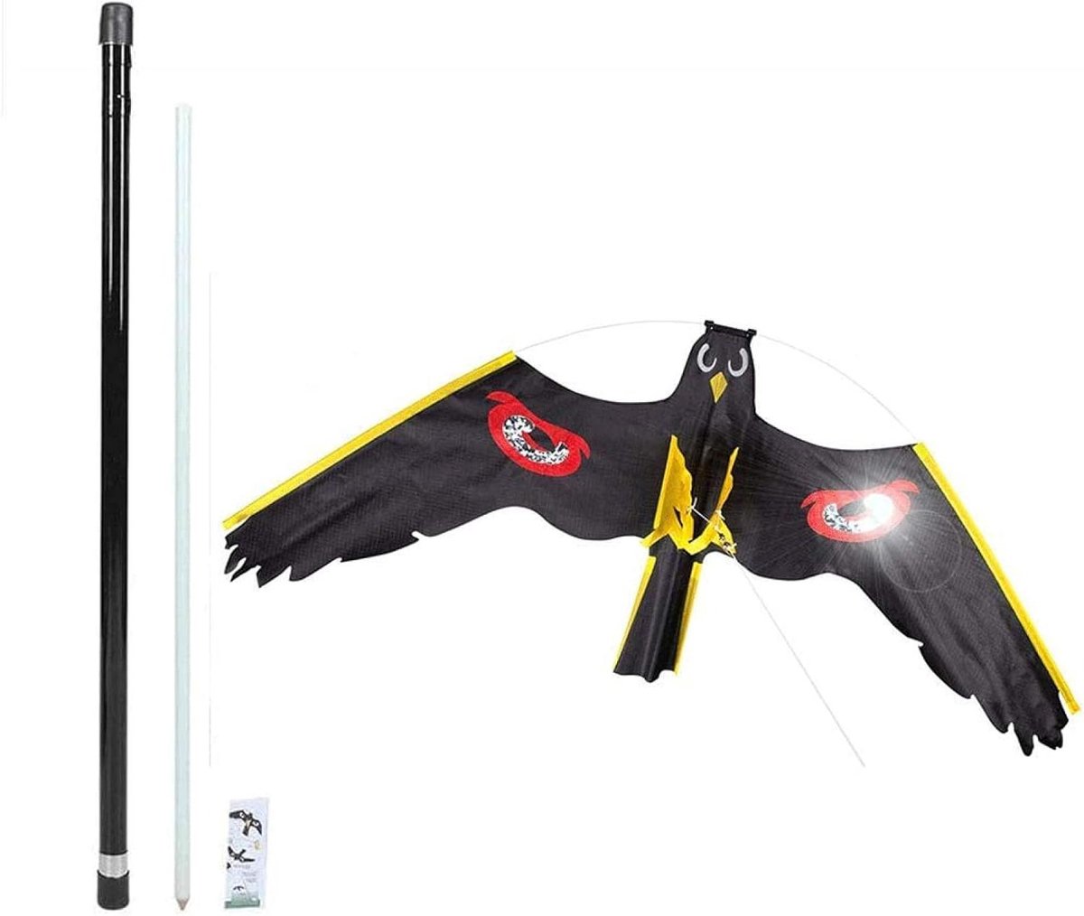 Vogelafweer Kite Set - Vlieger tuinafweer - Ongedierte verjagen - Reflecterende ogen - 7 meter - Multi