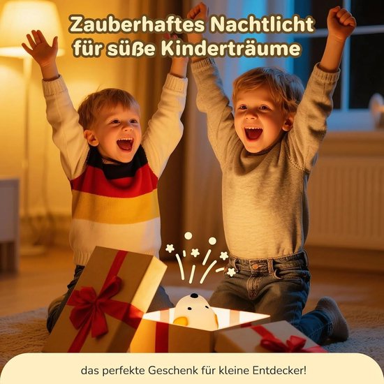 LED-nachtlampje, siliconen nachtlampje met puppy-touch effect, USB-oplaadbaar, met timer en RGB-verlichting, geschikt voor kinderkamers, slaaplampje, draagbaar slaaphulpmiddel en voedingslampje. — afbeelding 5