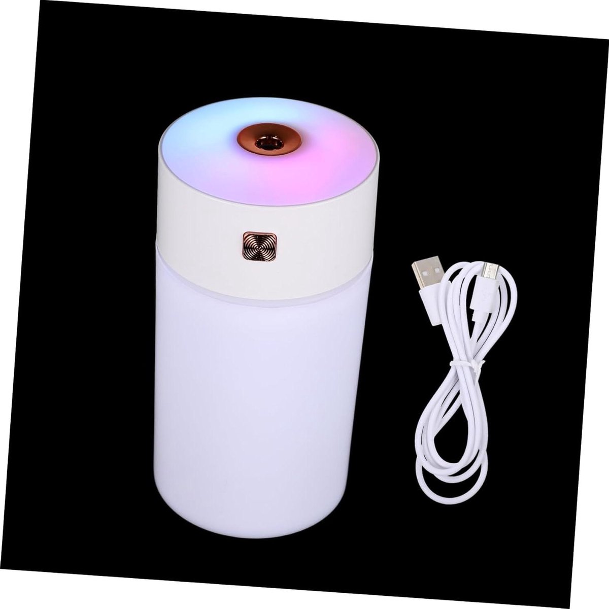 Mini Luchtreiniger - Luchtbevochtiger - Frisse Lucht Creëren - Met Regenboog Cup - 300 ml Tank - Wit