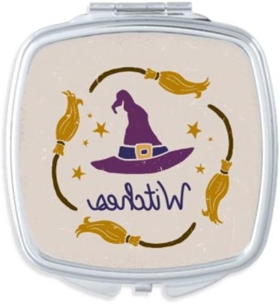 Make-up Spiegel - Compacte Spiegel - Snelle Touch-up - Dubbele Glazen Spiegels - 6x6 cm - Paars