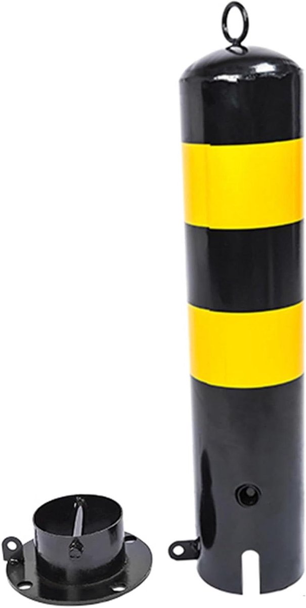 Parkeerpaal - Oprit Beveiliger - Parkeerplaats Beschermen - Reflecterende Tape - 55 cm Hoog - Geel Zwart