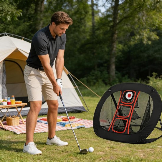 Golf Chipping Net - Trainingsset Golf - Techniek Verbeteren - Inclusief Opbergtas - 70x71x54 cm - Niet gespecificeerd van GOLF — afbeelding 2