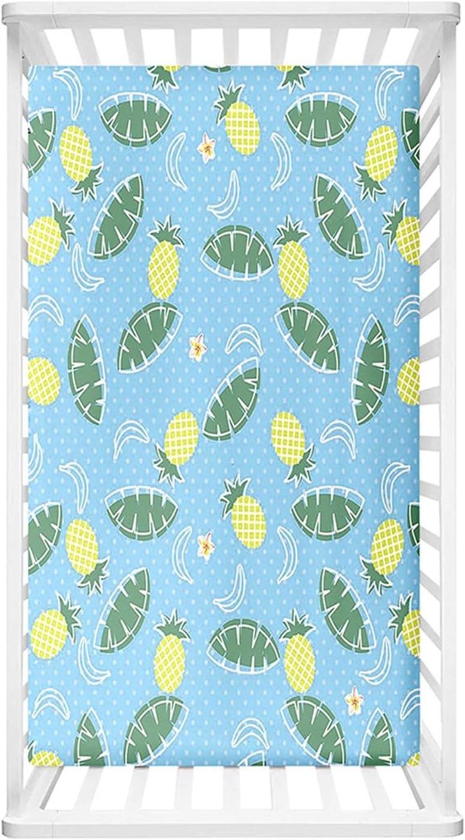 Baby Hoeslaken - Wieg Laken - Babybed Beschermen - Ultrazacht Microvezel - 60x120cm - Bananenbladeren