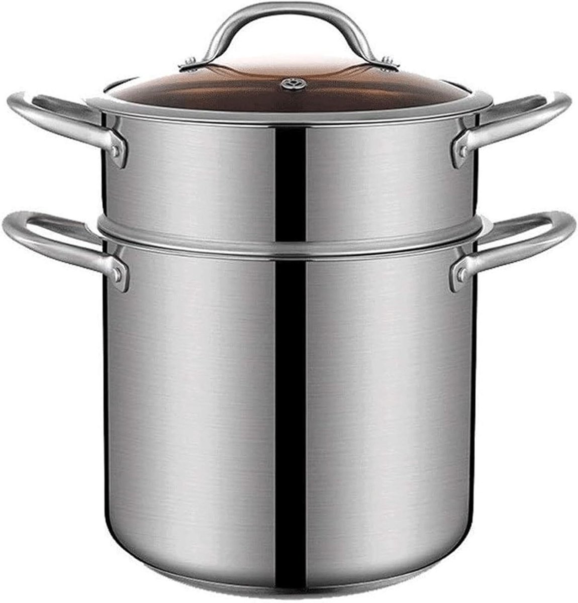 Stoompan RVS - Dubbele Boiler - Gezond Koken - Gelijkmatige Warmte - 22cm - Zilverkleurig