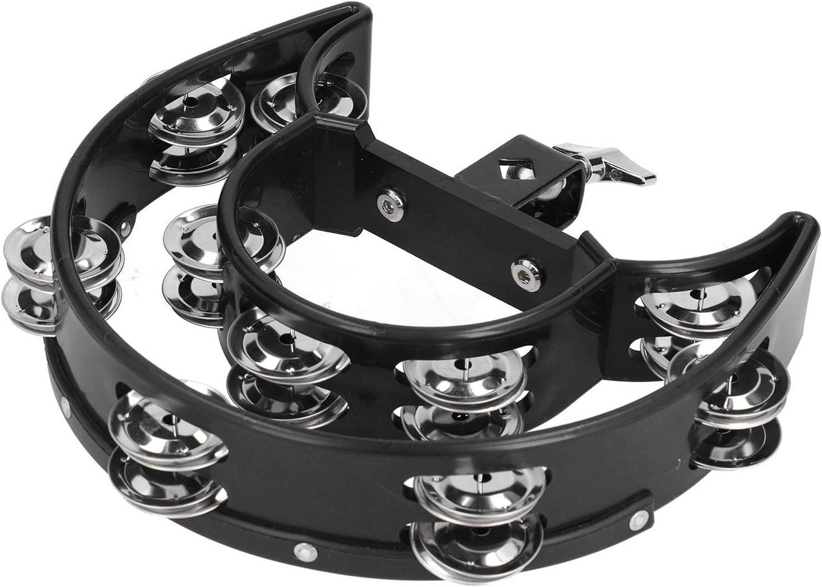 Hi Hat Tamboerijn - Percussie Klok - Muziek Maken - 40 RVS Bellen - Compact Formaat - Zilver
