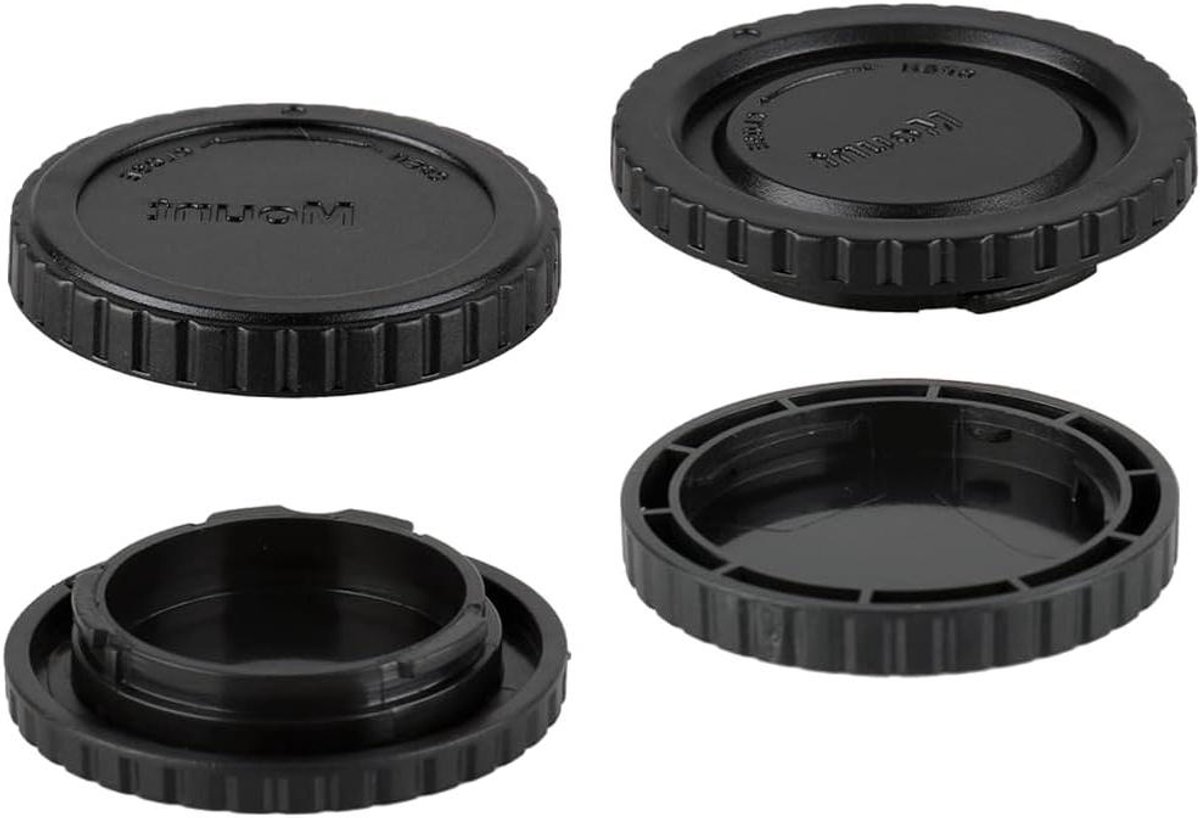 Camera Body Cap - Lens Cover - Camera Bescherming - ABS Materiaal - 2 Stuks - Zwart