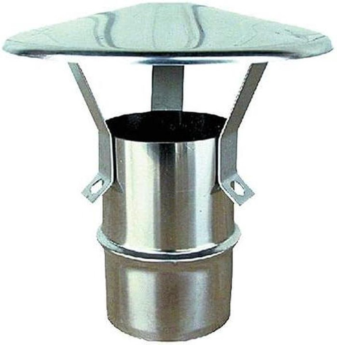 Rookkap - Afvoerbuis - Buiten koken - Roestvrij staal - 12 cm diameter - Zilver
