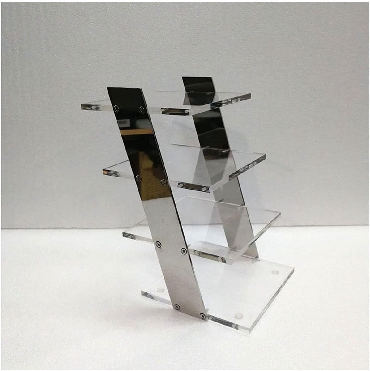 Glazenhouder Displaystandaard - Zonnebrillenrek Frame - Brillen Presenteren - Transparant Glas - 3/4 Paar - Zilver