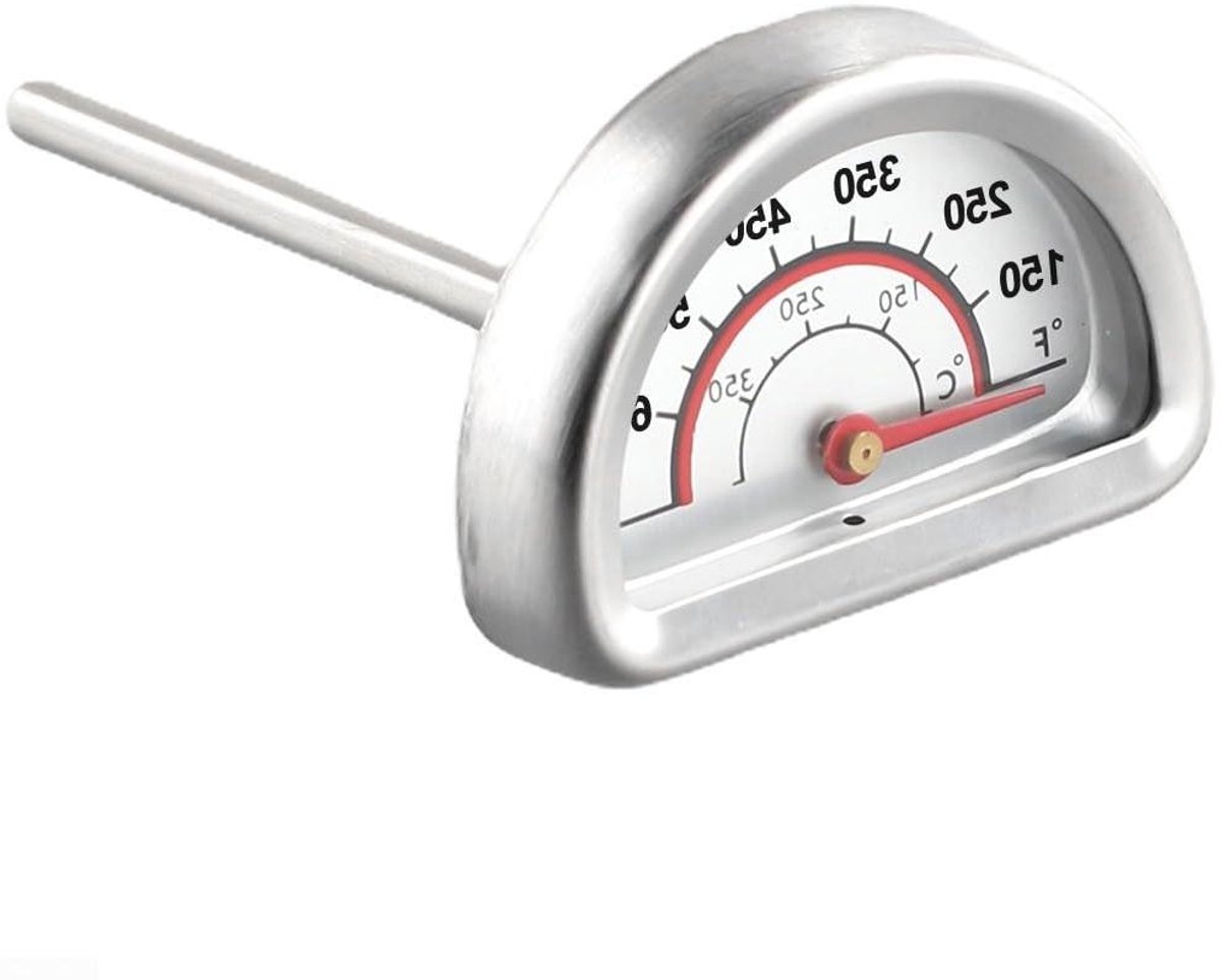 Oven Thermometer - Temperatuurmeter Koken - Nauwkeurig Koken - Dubbele Schaal - 43x30mm - Zilver