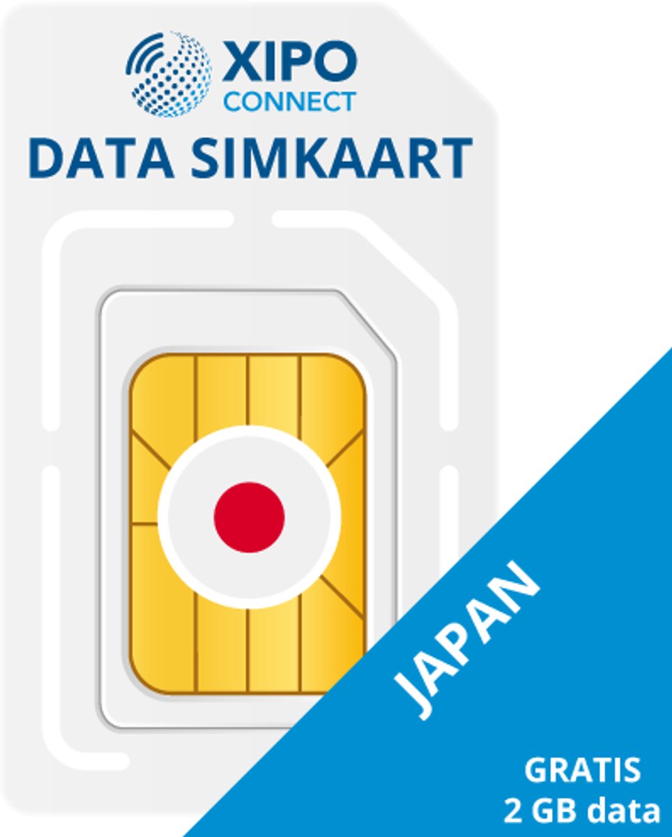 XIPO CONNECT - Data Simkaart Japan + 2GB Data - Onbeperkt houdbaar - 365 Dagen geldig