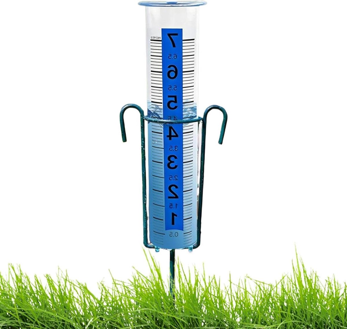 Regenmeter Tuin - Neerslagmeter Buiten - Weer Monitoren - Lichtgevend Donker - 240 ml Inhoud - Transparant