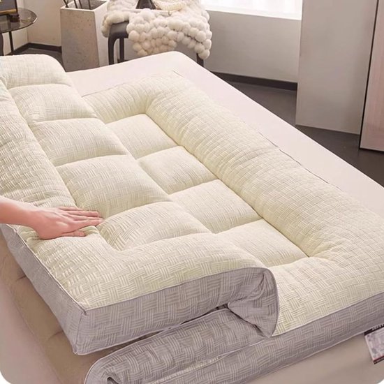 Opvouwbare Matras - Vloerbed - Comfortabel Slapen - Extra Vulling - 200x220cm - Grijs — afbeelding 2
