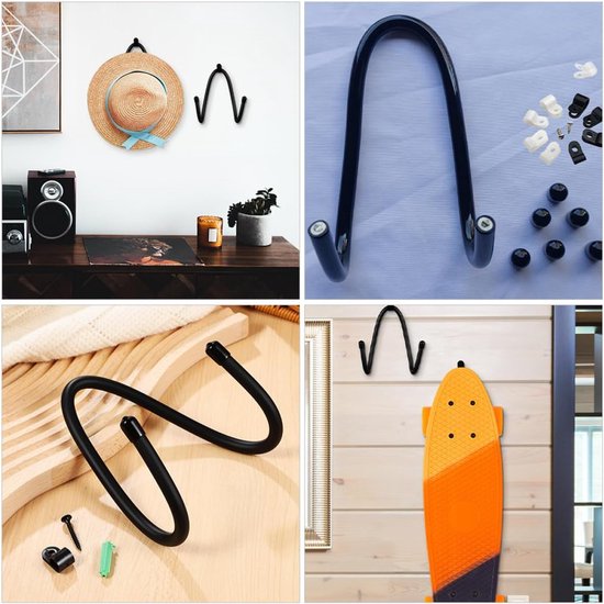 Yogamathouder Muurbeugel - Opbergrek Fitness - Yoga Thuis - Stevig Kunststof - 14.5cm Breed - Zwart — afbeelding 5