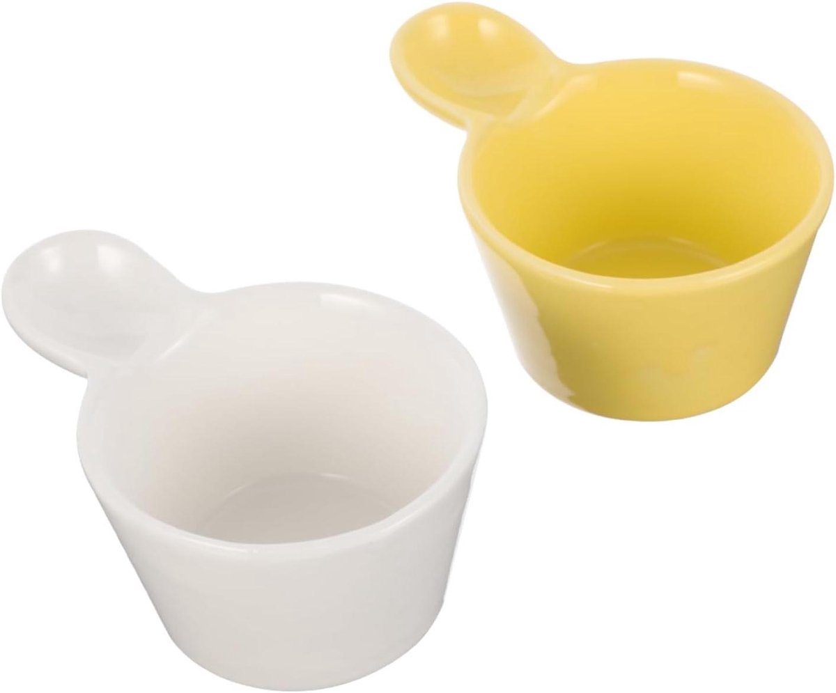 Dessert Kom - Yoghurt Bakje - Eten Serveren - Ronde Handgreep - 9x6.3x4CM - Wit