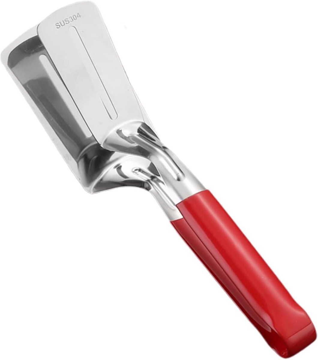 Metalen BBQ Spatel - Koken Turner - Buiten Grillen - Lange Handvat - 30 cm - Rood