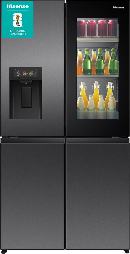 Hisense RQ600P7SKE Amerikaanse koelkast 615L No Frost water-ijsdispenser touchscreen PureView Door zwart