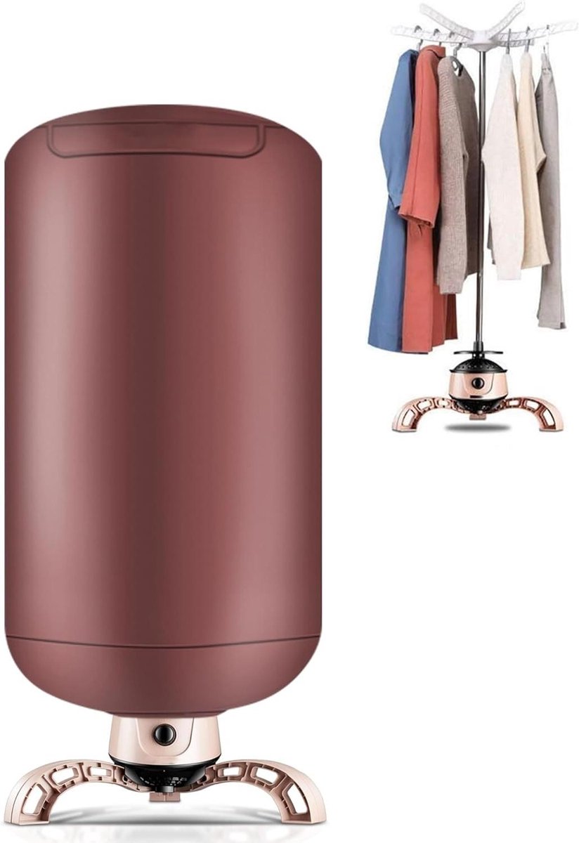 Kledingdroger Droogmachine Snel Kleding Drogen Opvouwbaar Ontwerp 70x70x148cm Bruin