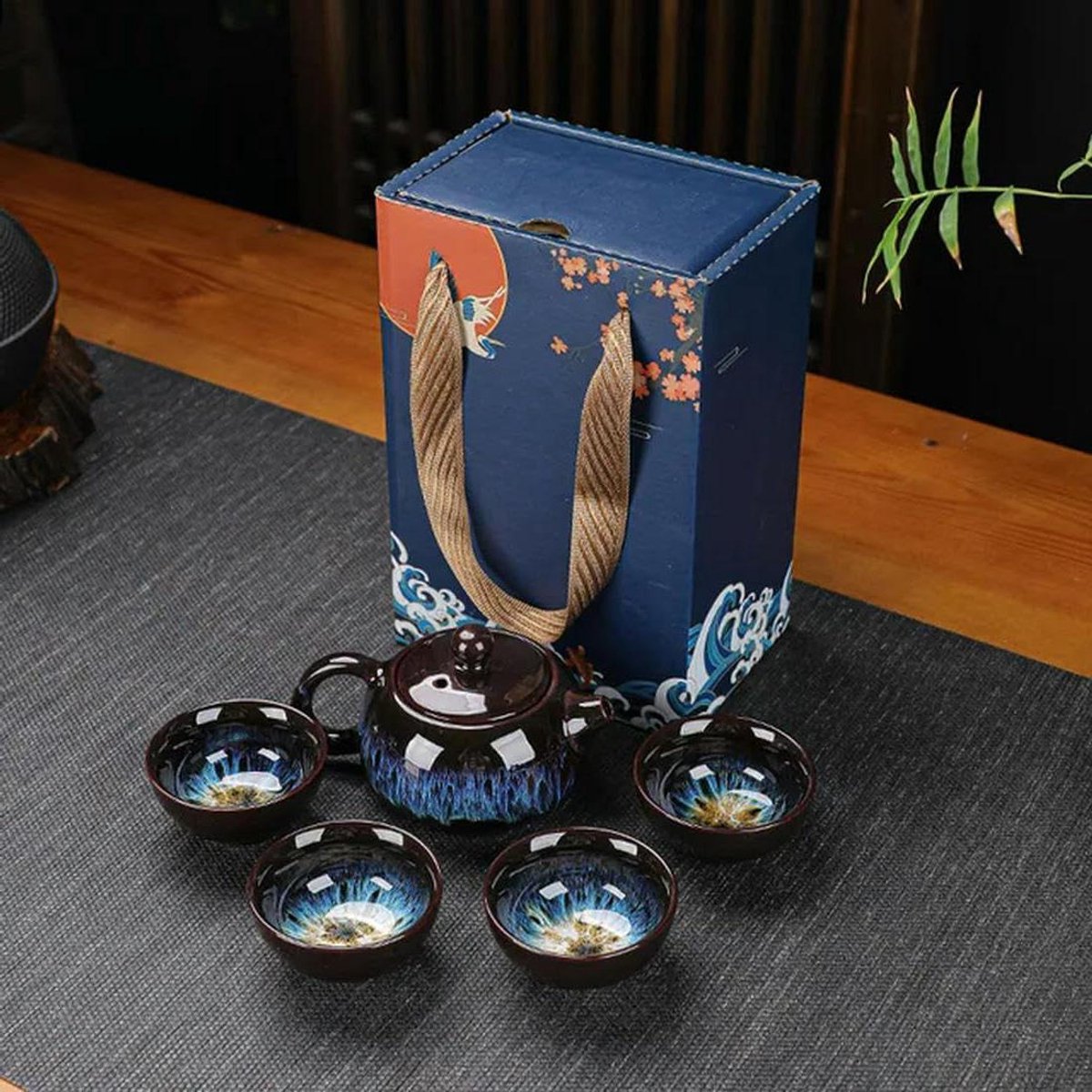 Theeservies Set - Theepot Cup - Thee Genieten - Unieke Oven Verandering - N.v.t. - Goudkleurig