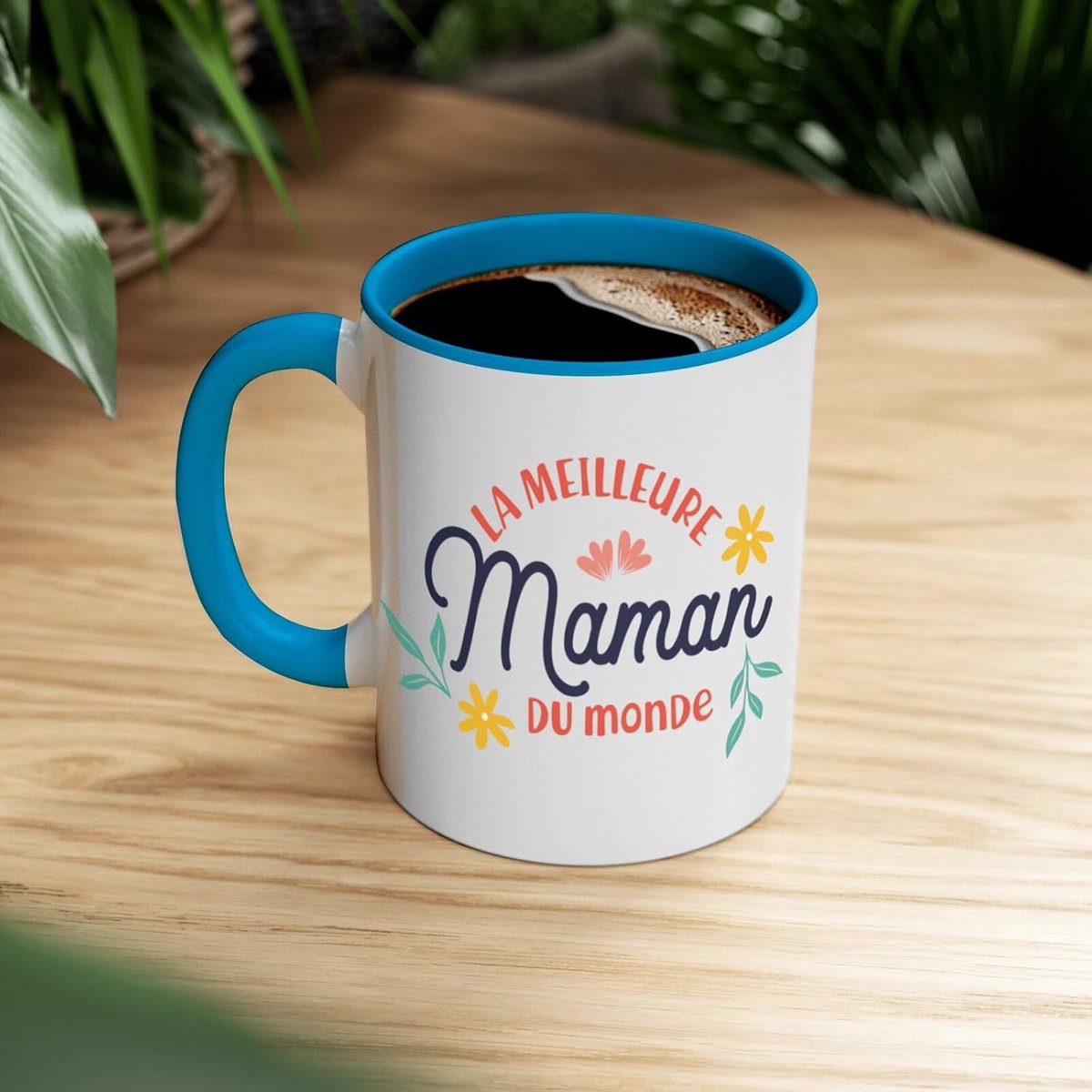 Keramische Mok - Kop met handvat - Dagelijks gebruik - Frans ontwerp - 360 ml - Blauw