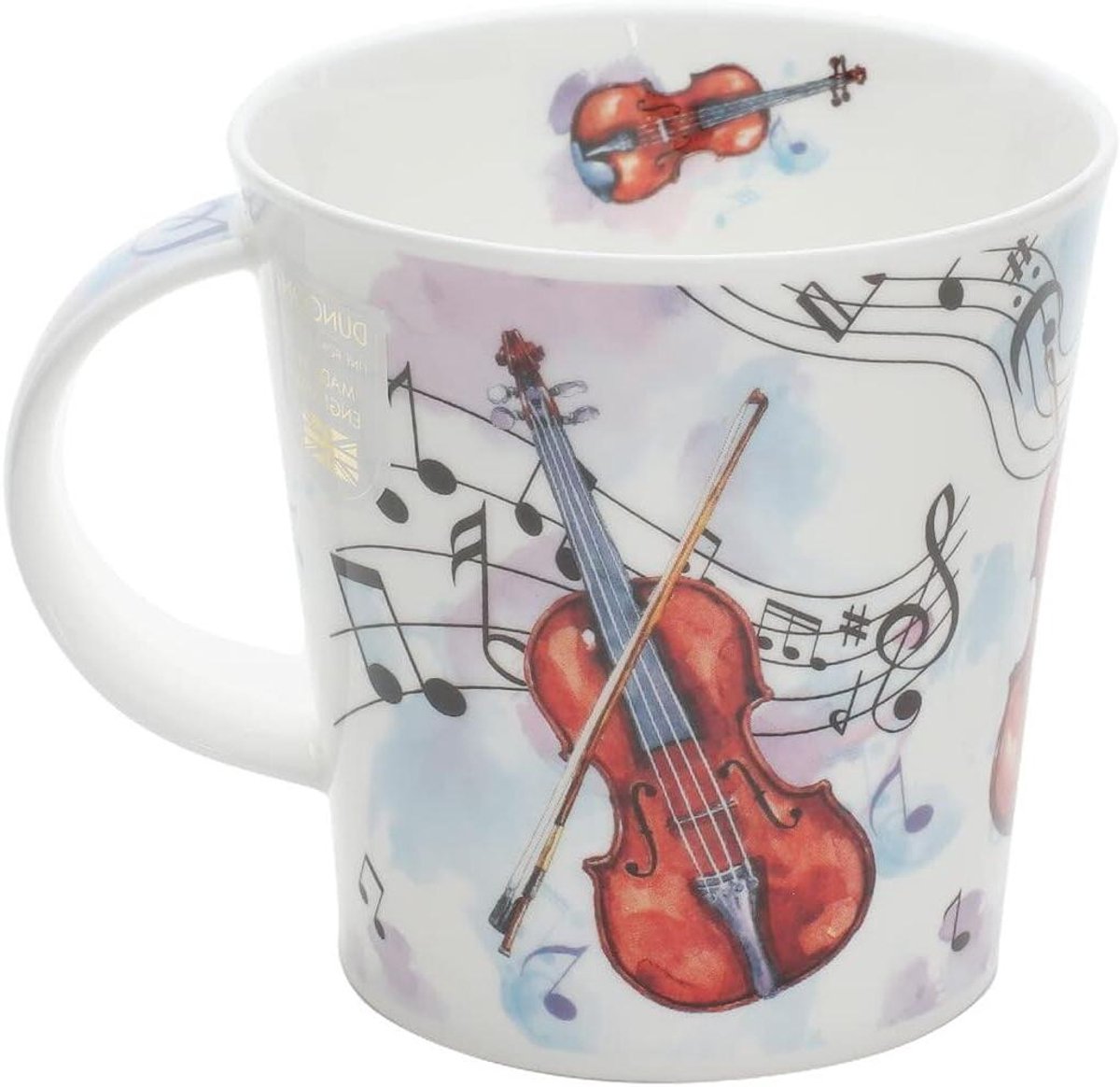 Muziek Mok - Koffiebeker Keramiek - Geniet van Koffie - Muziek Thema - 480 ml - Wit