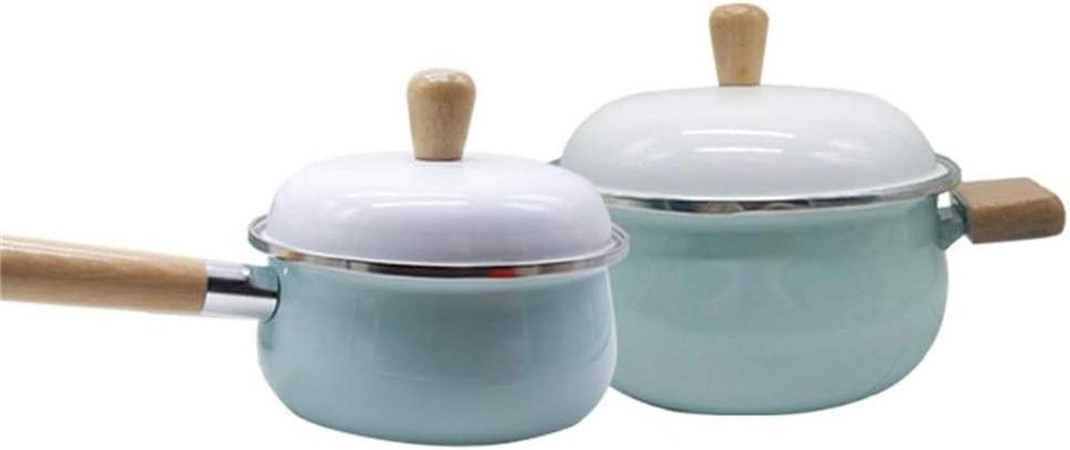 Pannenset 2-delig - Kookgerei Set - Koken Thuis - Keramische Coating - 16cm en 20cm - Roze