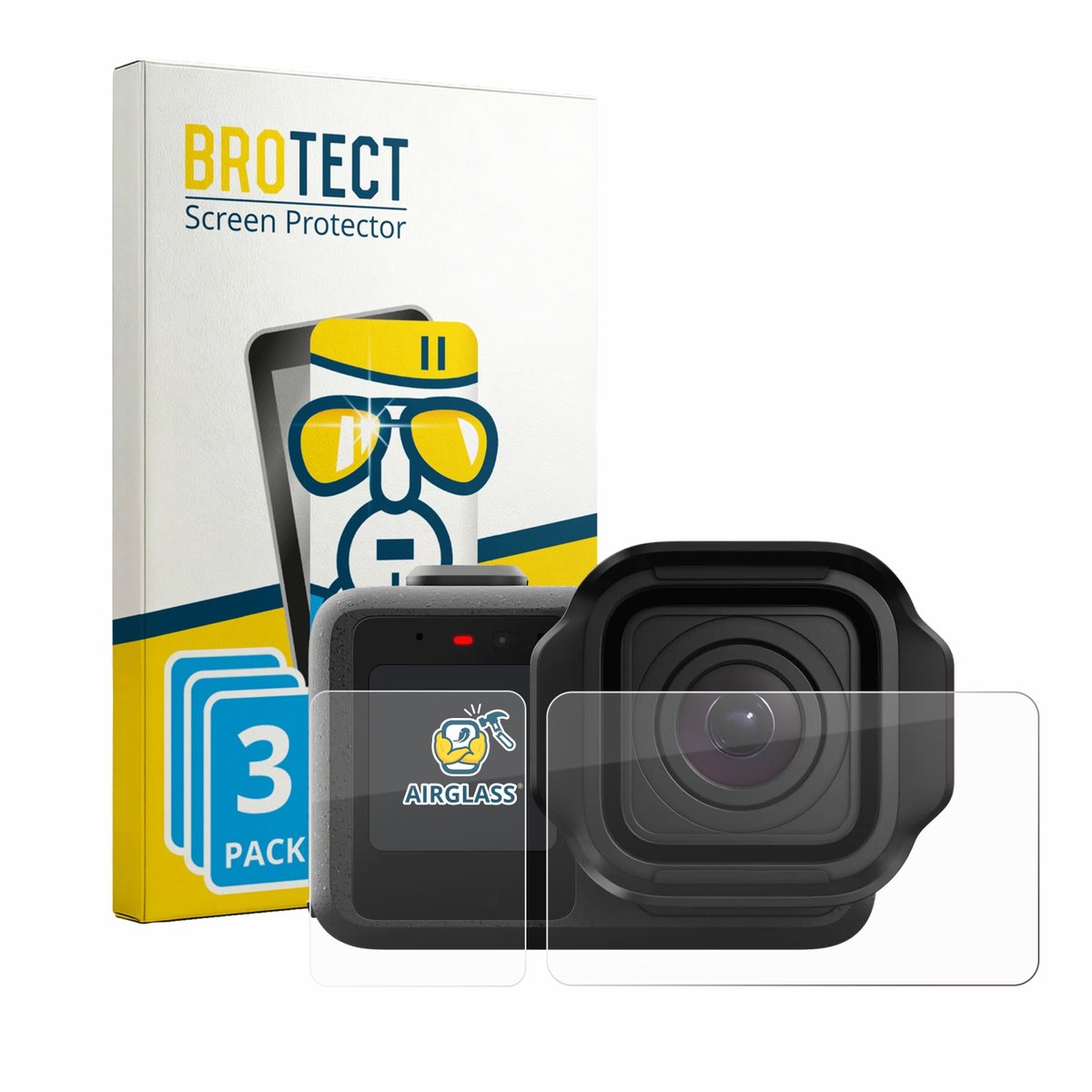 Screenprotector 3 Stuks voor GoPro Mission 1 Beschermglas transparant