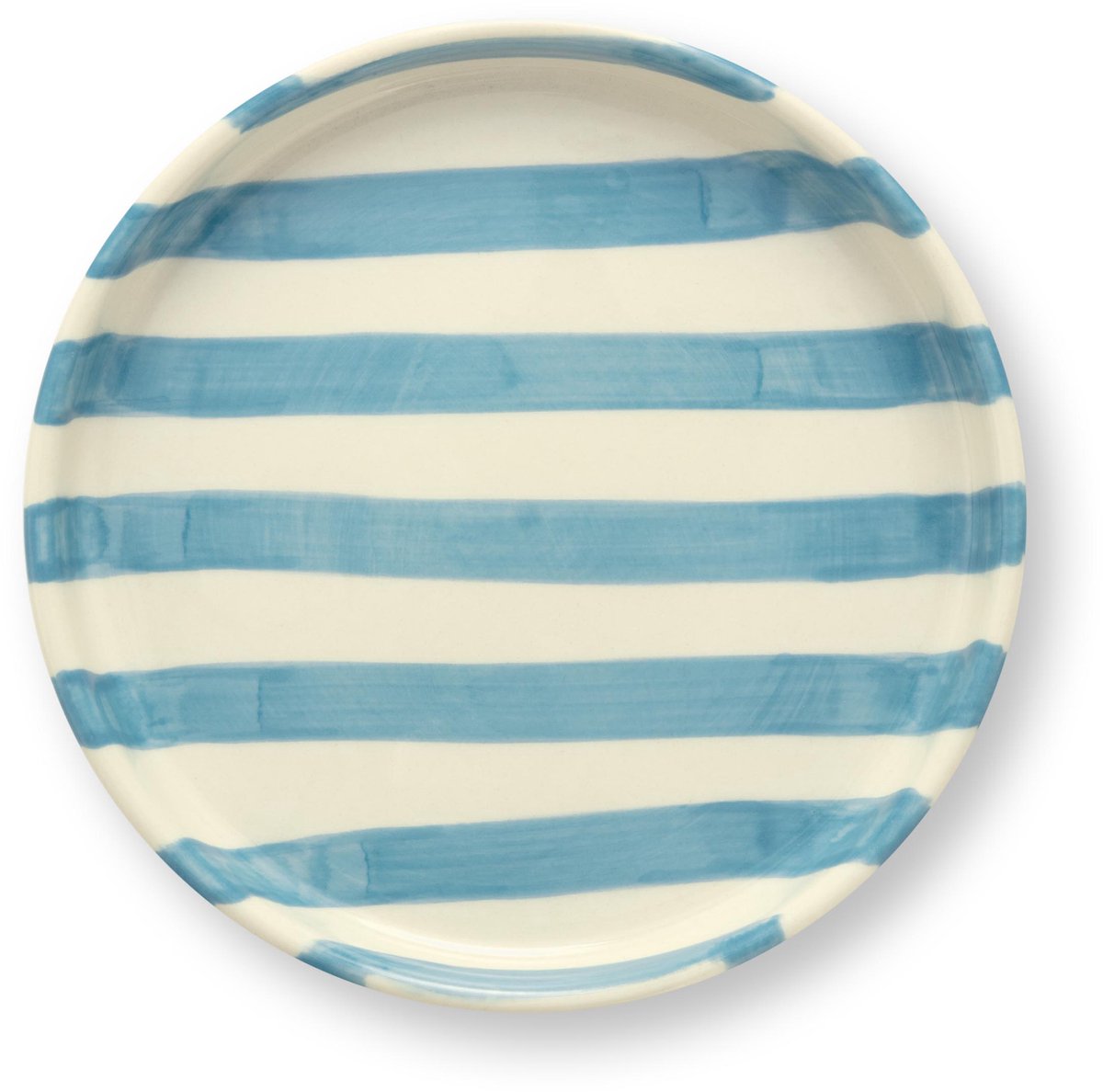 VT Wonen - Gebaksbord Stripes Lichtblauw - Magnetronbestendig - Vaatwasserbestendig