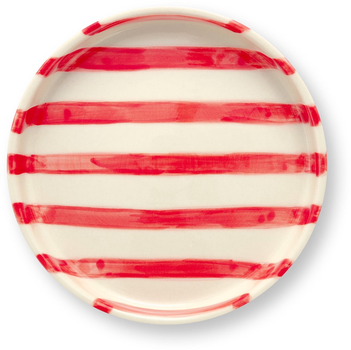 VT Wonen - Gebaksbord Stripes Rood - Magnetronbestendig - Vaatwasserbestendig