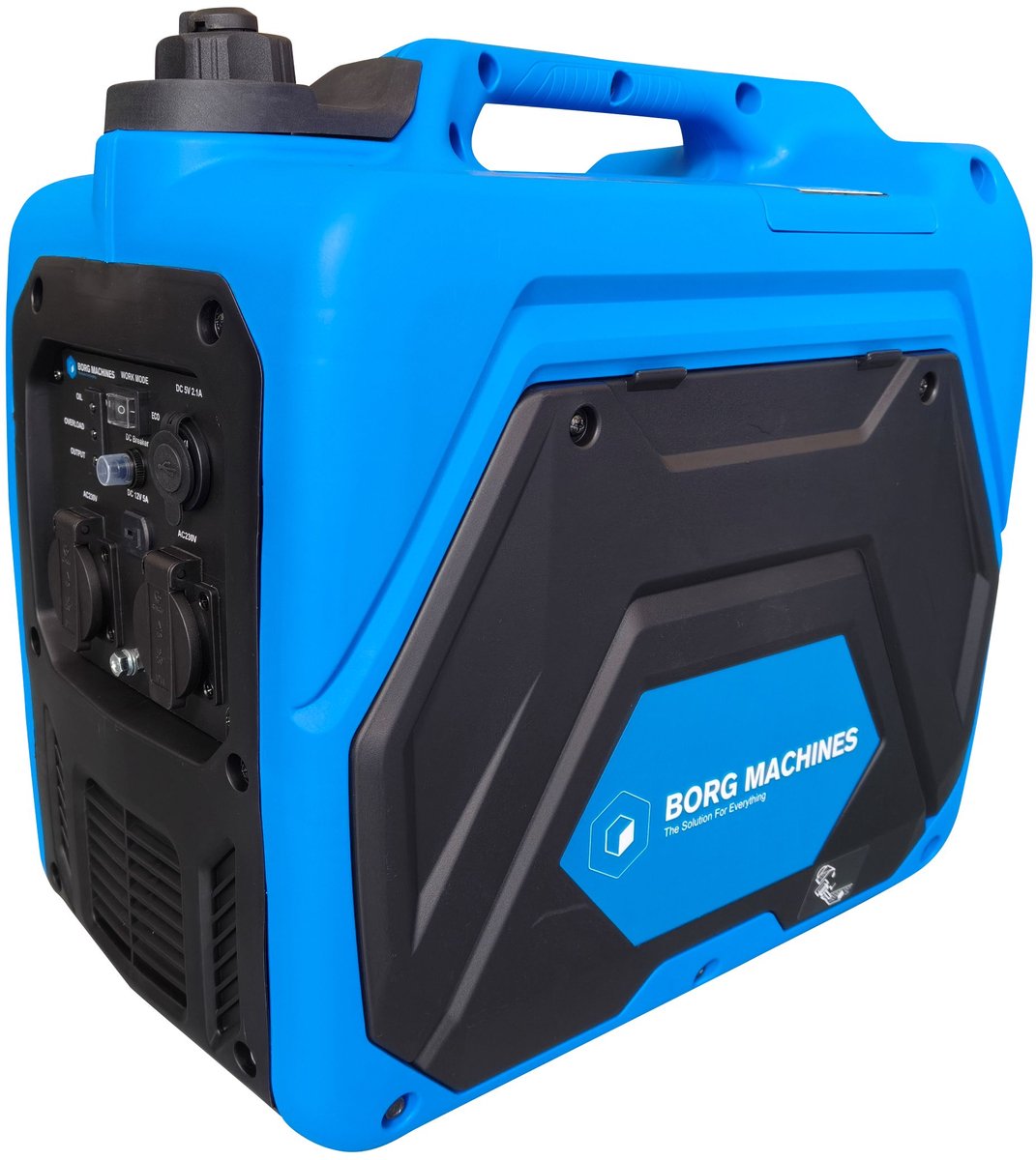 Borg Inverter generator - 3500 watt - Benzine Stroomgenerator - 2x USB - 12 volt Autolader- Olie en Overload Alarm