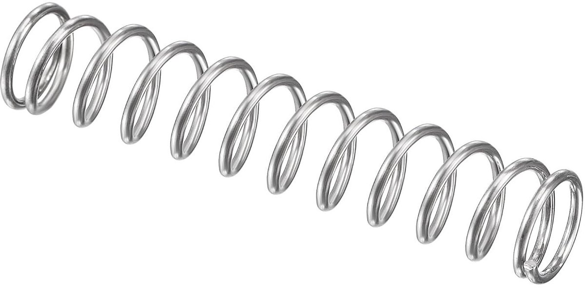 Drukveer Roestvrij Staal - Compressieve Veer - Mechanische Toepassingen - 304 Roestvrij Staal - 9mm OD 45mm Lengte - Zilverkleurig