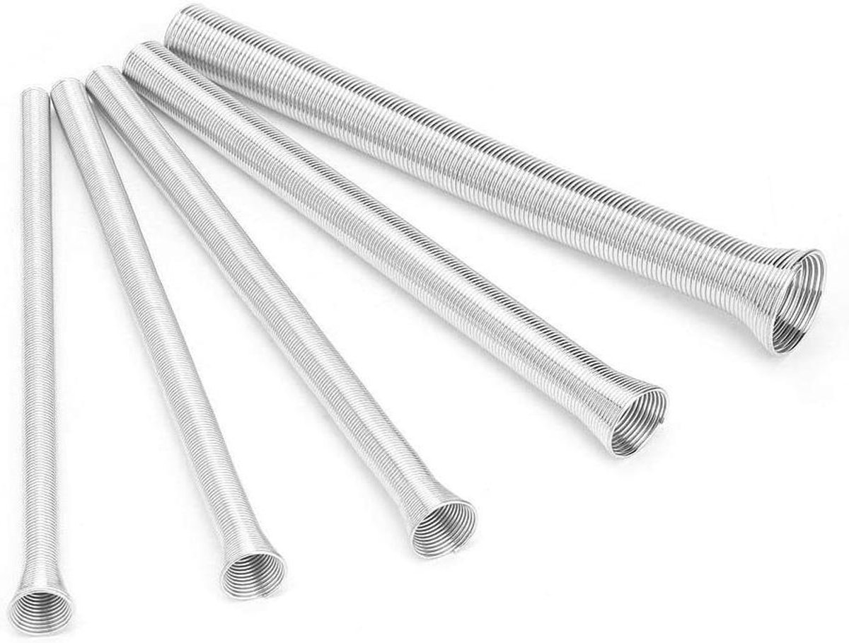 Veer Pijp Buiger - Pijp Buigveer Set - Koperen Pijp Buigen - Super Elastisch Staal - 21 cm - Zilver