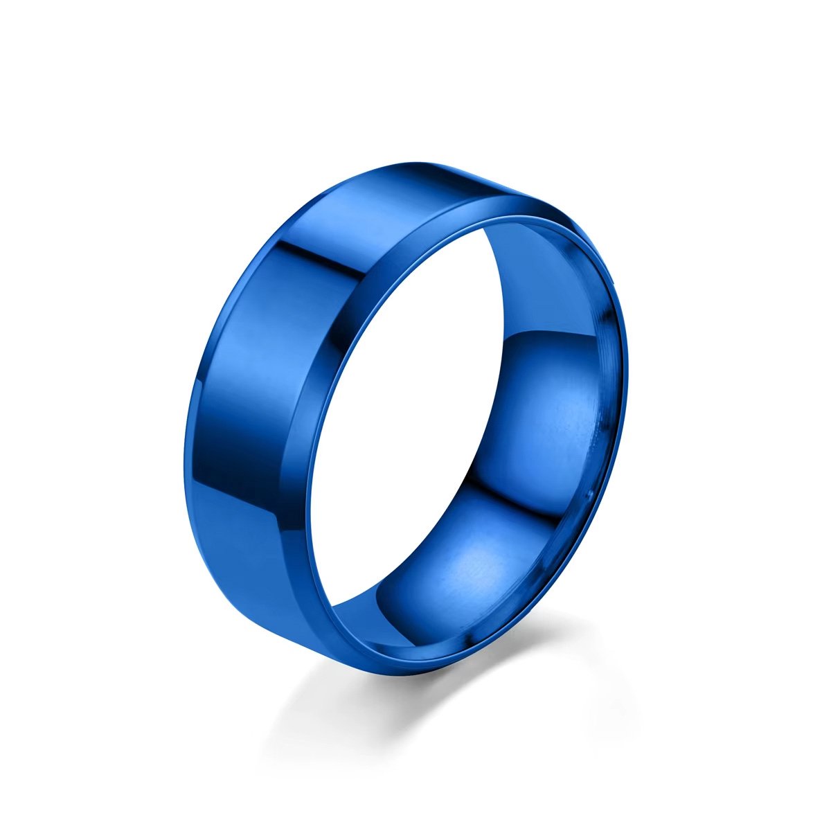 Walletstreet AeroBand Minimalistische Aluminium Ring- RVS edelstaal-Blauwe kleur motief -voor mannen en vrouwen- Cadeau-Ideale geschenk