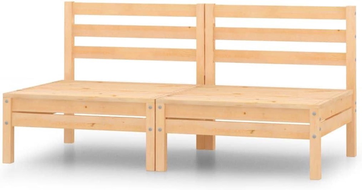 Tuinmiddenbank Hout - Houten Zitbank Modulair - Buiten Ontspannen - Massief Grenenhout Constructie - 635 x 635 x 625 cm