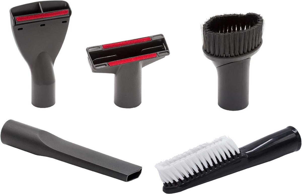 Stofzuigermondstukken Set - Meubelborstels Spleetmondstuk - Stofzuigen Meubels - 5 Delige Set - 35 mm - Grijs Rood Wit