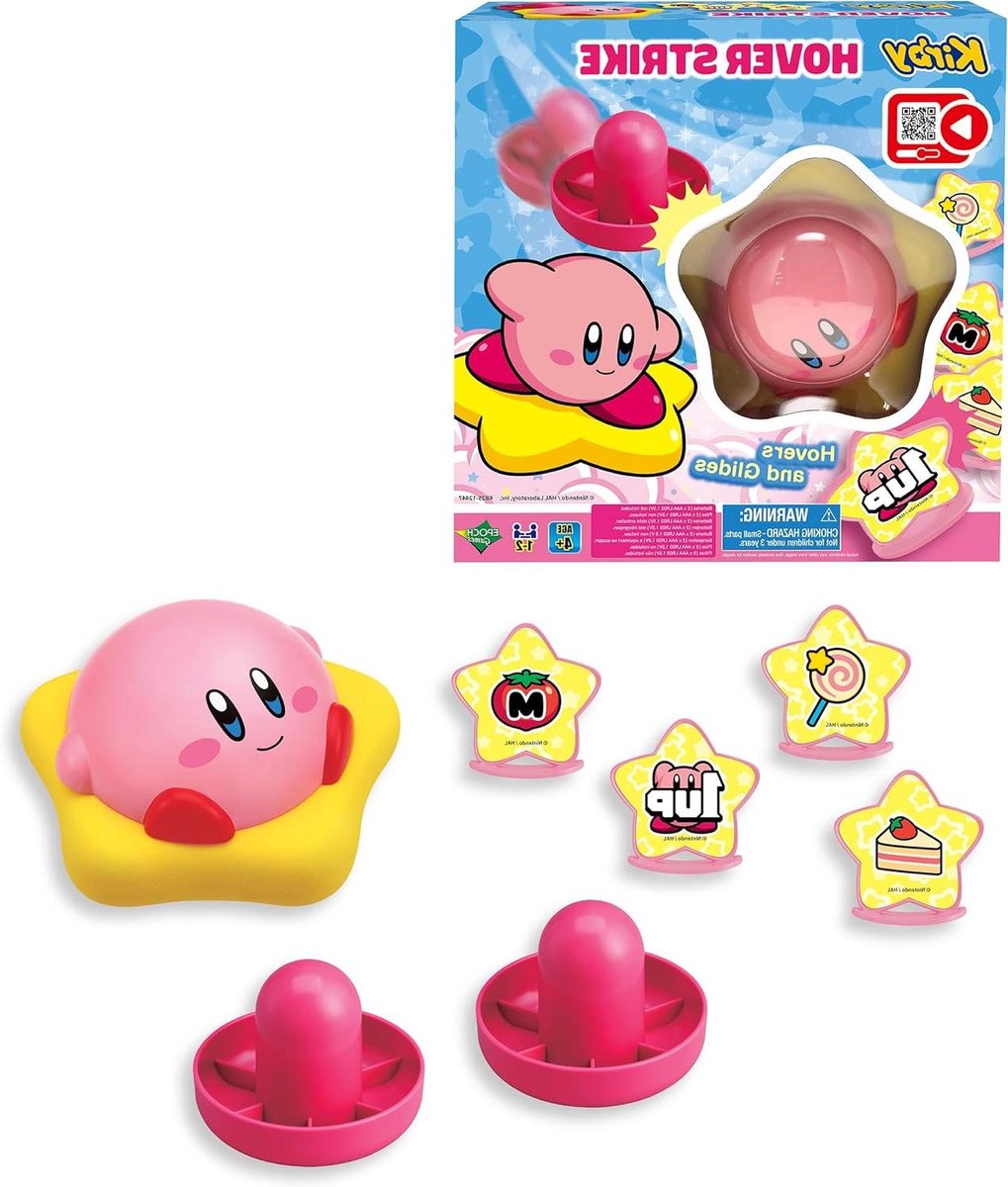 Kirby Fuwa Hover - Tafelhockey spel - Feestspel spelen - Zwevende puck - 4 spelers - Roze