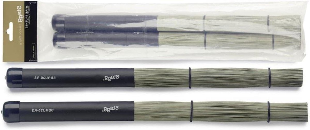 Stroborstels - Drum borstels - Muziek maken - Verstelbare borstelharen - 395 cm - Zwart