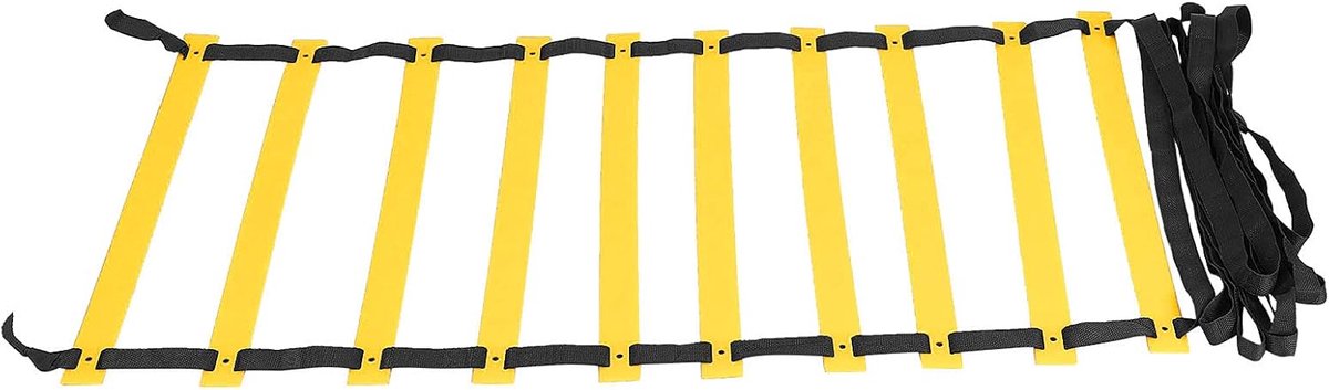 Trainingsladder Set - Sportladder Agility - Voetbal Training - Inclusief Opbergtas - 50cm Laddersegment - Zwart