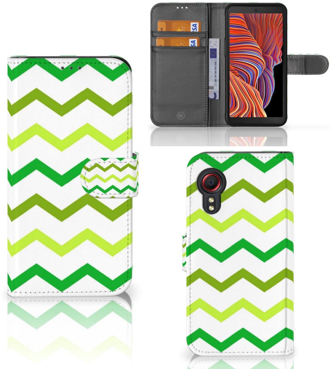 Samsung Galaxy Xcover 5 Telefoon Hoesje Zigzag Groen