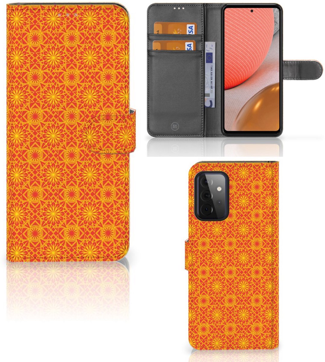 Samsung Galaxy A72 Telefoon Hoesje Batik Oranje