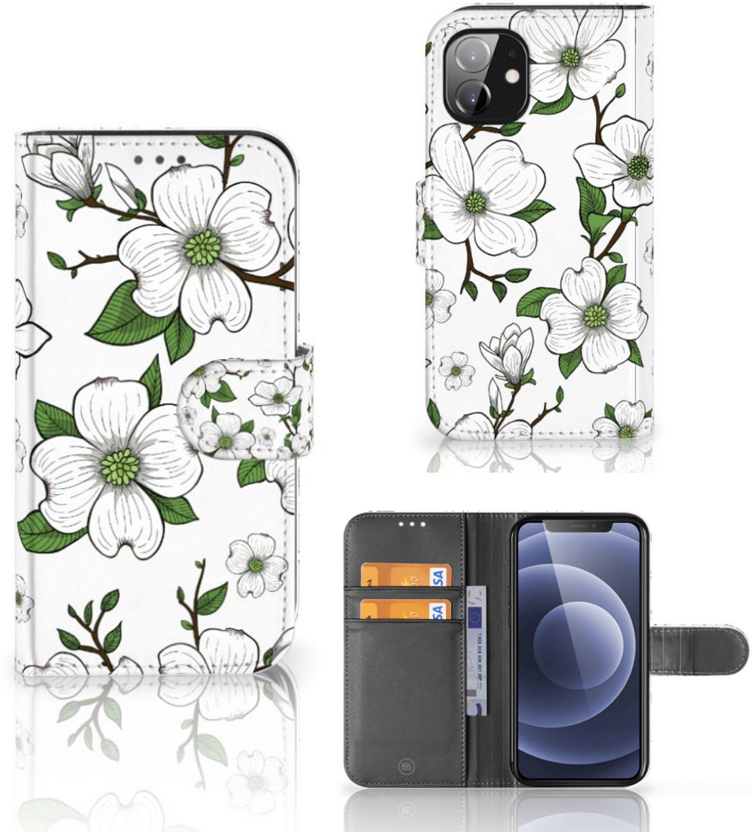 Book Case voor Apple iPhone 12 Mini Hoesje Dogwood Flowers