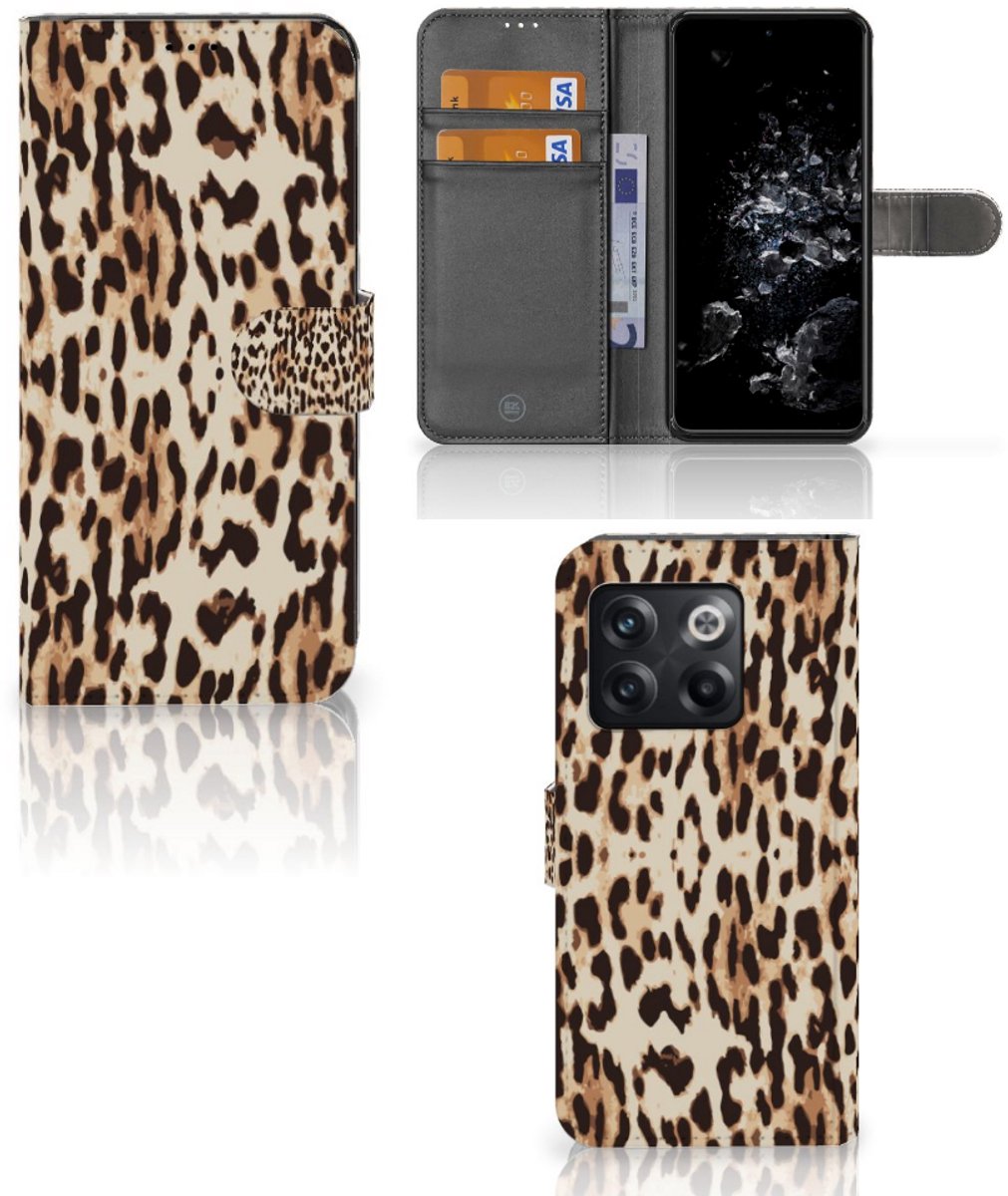 OnePlus 10T Telefoonhoesje met Pasjes Leopard