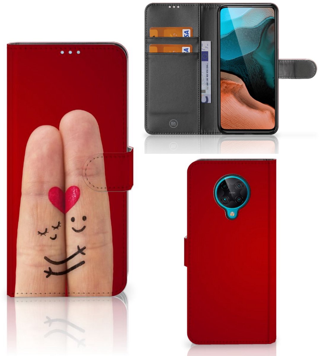 Xiaomi Poco F2 Pro Wallet Case met Pasjes Liefde - Origineel Romantisch Cadeau