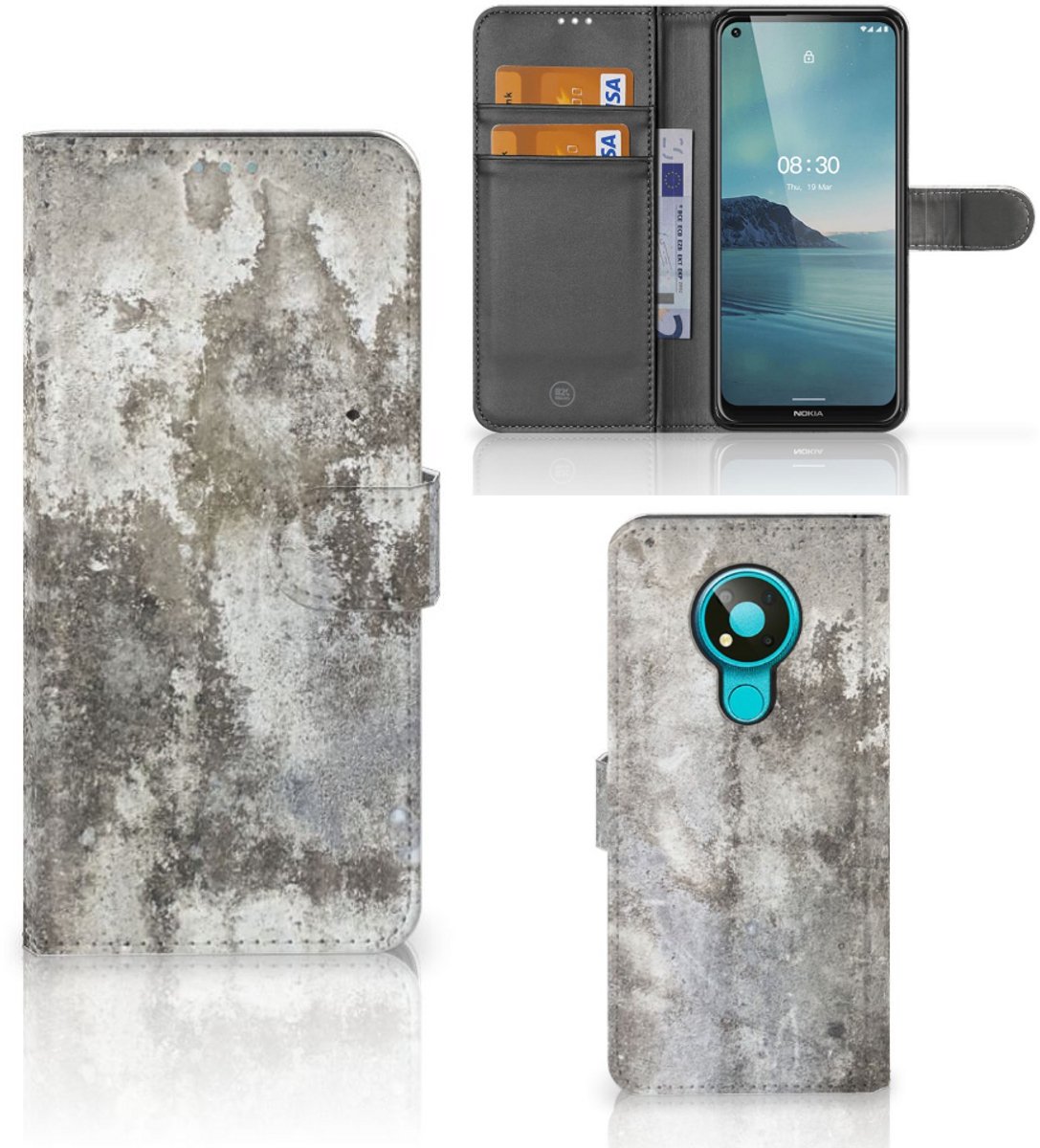Nokia 3.4 Bookcase Beton Print