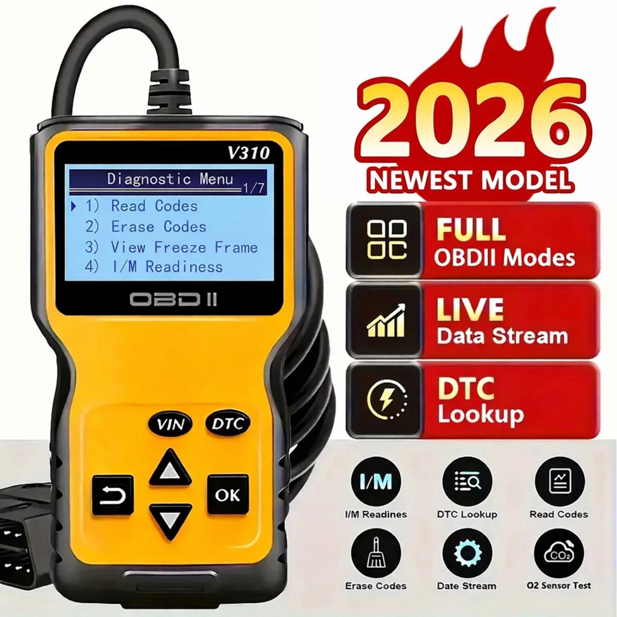 OBD2 Scanner | Auto Uitlezen & Storing Verwijderen | Diagnose Apparaat | EOBD | Live Data | NL Taal | Plug & Play | Alle Merken Vanaf 1996 | Nederlandse Handleiding