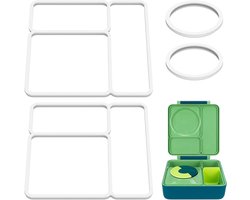 Linkidea 4Pcs Silicone Seal Replacement, Exact Fit Lid Seal Gasket Compatible with OmieBox, Leakproof Food Safe Parts and Accessories for Bento Box (White)