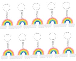 SAFIGLE 20pcs Rainbow Keychains Car Key Pendant Unicorn Party Cloud Keychain Trendy Backpack Pendant Keychain Gifts