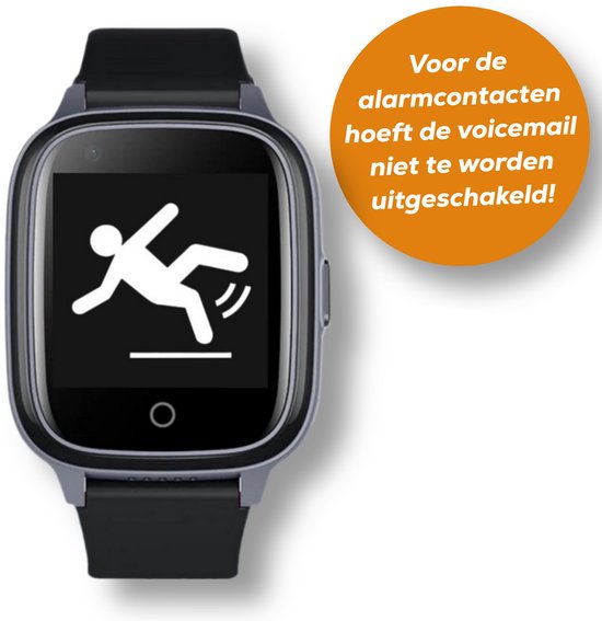 Wiesba WB32A - GPS Horloge Senior - GPS Horloge voor Ouderen - Persoonlijke alarmen - alarm horloge ouderen - GPS Horloge Alzheimer - Valdetectie - Personenalarmering met SOS knop Alarmknop - Persoonlijk alarm
