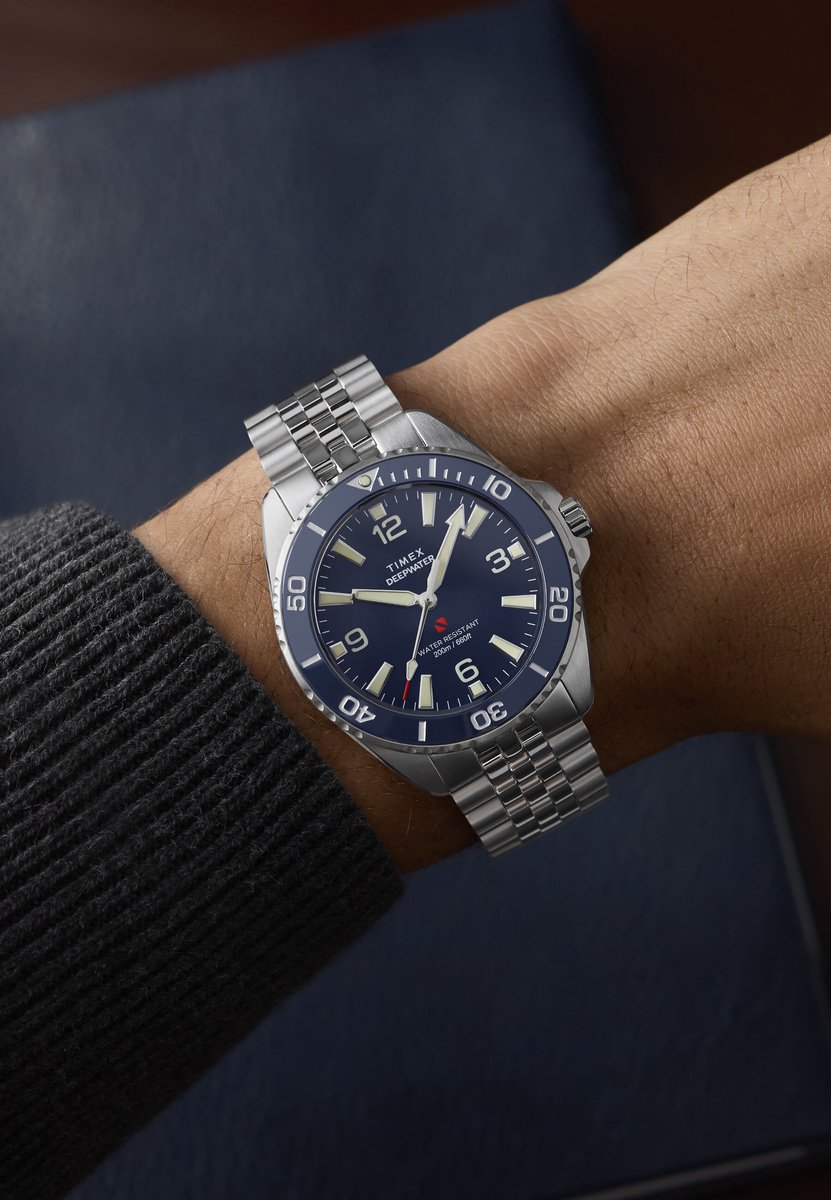 Timex Deepwater Arctic Quartz Analoog Horloge Blauwe En Zilveren Toon Kast: 100% Roestvrij Staal | Armband: 100% Roestvrij Staal 40.5 mm TW2Y64500AJ, TW2Y64600AJ, TW2Y64700AJ