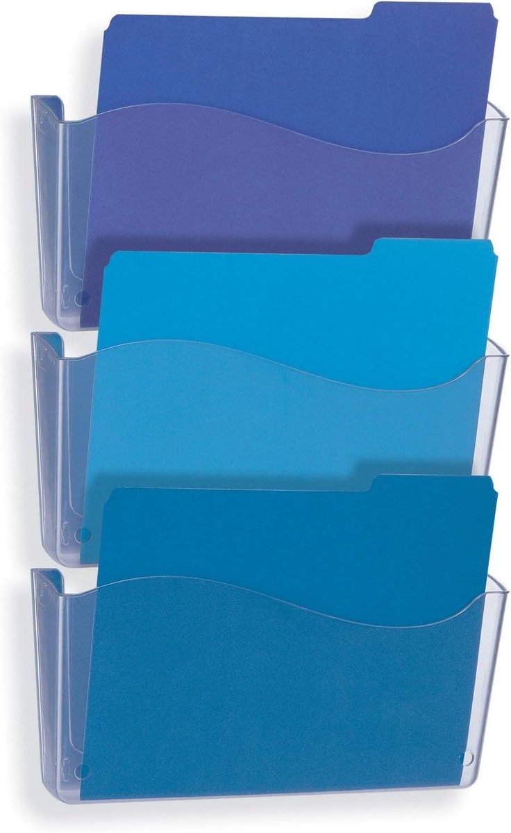 Wand Organizer - Documenthouder - Kantoor Organiseren - Onbreekbaar Plastic - 3 Pack - Helder